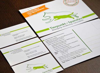 Tierpunkt Spandau - Entwurf und Gestaltung des Logos, der Visitenkarten, der Einladungskarten zur Eröffnung sowie Anzeigengestaltung