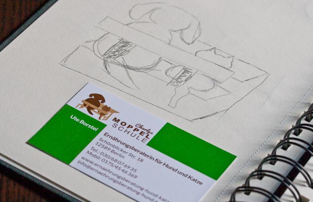 Charlys Moppelschule - Entwurf und fertiges Logo